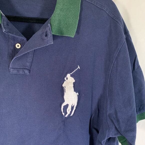Polo Ralph Lauren Shirt Men's XL Blue Big Pony Short Sleeve COllared 100% Cotton - Picture 3 of 7